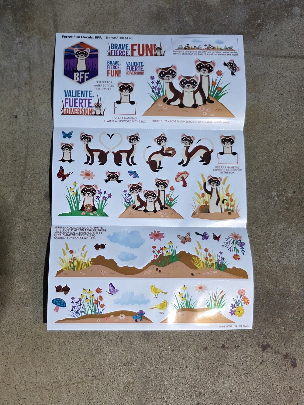 Ferret Fun Decal Sheet By GIRL SCOUTS